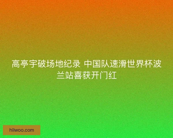 高亭宇破场地纪录 中国队速滑世界杯波兰站喜获开门红